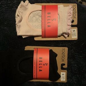 Toe socks two pairs new one light pink other black